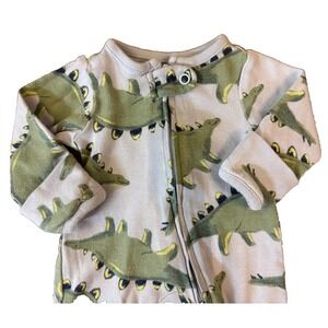 Carters Preemie Baby Boy Sleeper Dinosaur Outfit Blue Green Cotton Reborn Doll 5